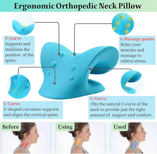 Cervikal Massagekudde – Nackstöd för Avslappning, Smärtlindring & Bättre Sömn