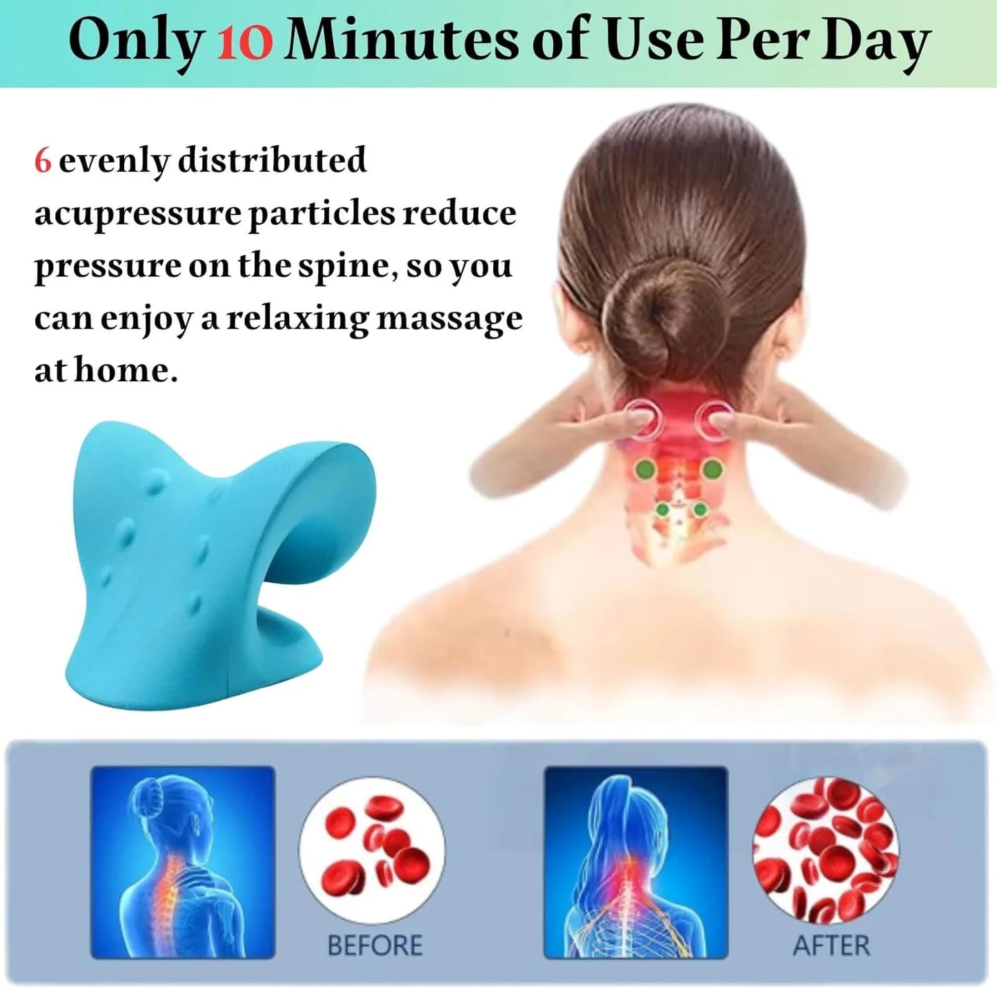 Cervikal Massagekudde – Nackstöd för Avslappning, Smärtlindring & Bättre Sömn