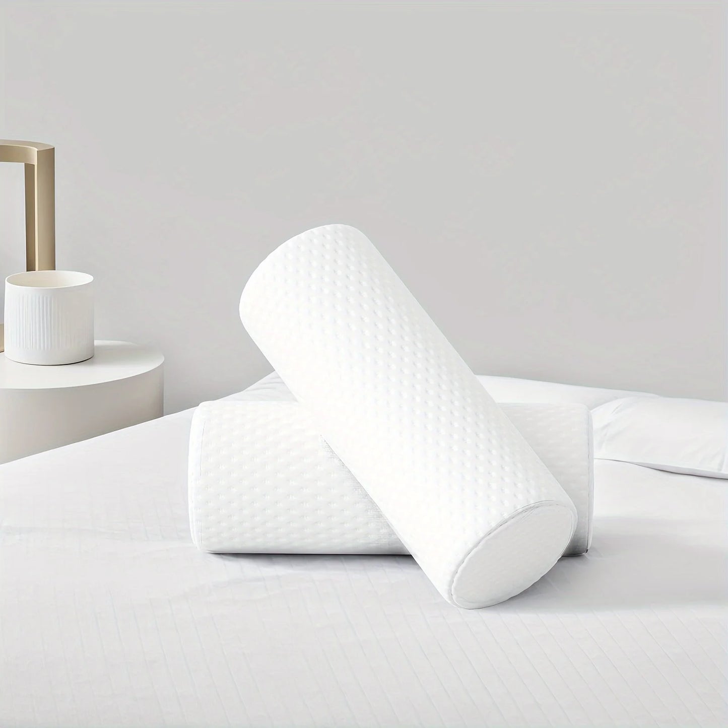 Rund Cervikal Kudde med Avtagbart Tvättbart Överdrag – Ergonomiskt Designad för Huvud, Nacke, Rygg och Ben