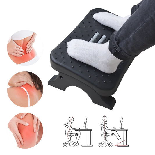 Ergonomiskt fotstöd för skrivbord – Fotpall med massagerullar för bättre hållning och smärtlindring